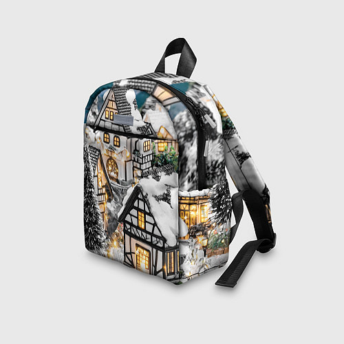 Детский рюкзак Объемные новогодние дома / 3D-принт – фото 3