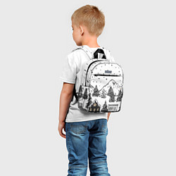 Детский рюкзак Заснеженный черно-белый город, цвет: 3D-принт — фото 2