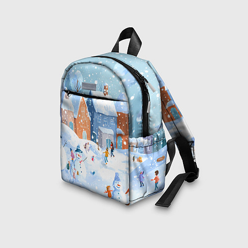 Детский рюкзак Предновогодний день во дворе / 3D-принт – фото 3