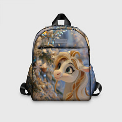 Детский рюкзак Новогодняя лошадка в крапинку, цвет: 3D-принт