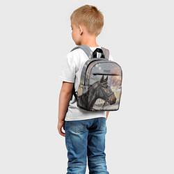 Детский рюкзак Конь на фоне салюта, цвет: 3D-принт — фото 2