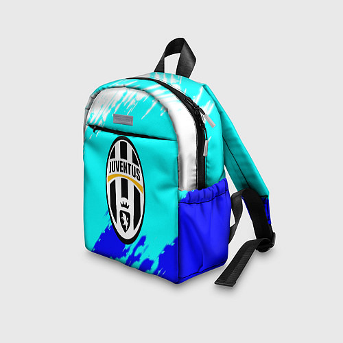 Детский рюкзак Ювентус краски штрихи текстура / 3D-принт – фото 3