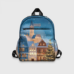 Детский рюкзак Новогодний дворик и елка, цвет: 3D-принт