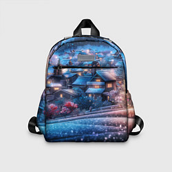 Детский рюкзак Новогодний двор в блестках, цвет: 3D-принт