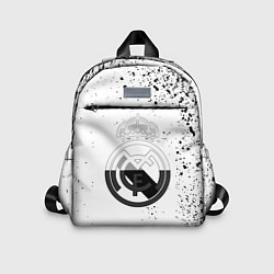 Детский рюкзак Реал Мадрид черно белые краски, цвет: 3D-принт