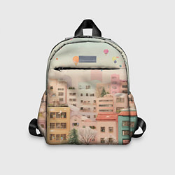 Детский рюкзак Объемный новогодний город, цвет: 3D-принт