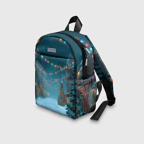 Детский рюкзак Новогодний вечер на улице / 3D-принт – фото 3