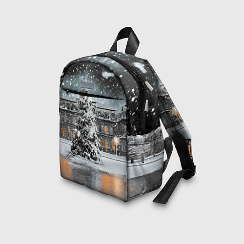 Детский рюкзак Новогодний снегопад / 3D-принт – фото 3