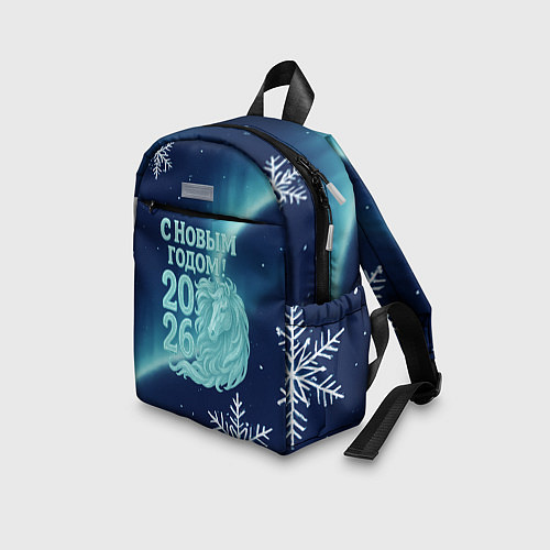 Детский рюкзак С новым годом 2026 - лошадь / 3D-принт – фото 3