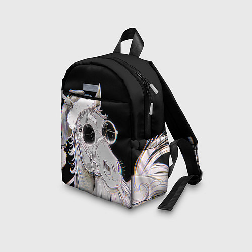 Детский рюкзак Новогодняя лошадь в круглых очках / 3D-принт – фото 3