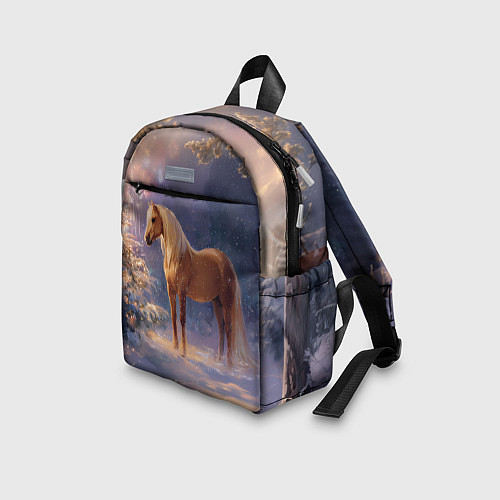 Детский рюкзак Лошадка в новогоднем лесу / 3D-принт – фото 3