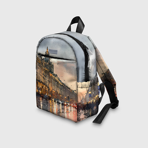 Детский рюкзак Санкт-Петербург - мокрый снег / 3D-принт – фото 3