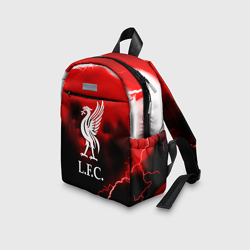Детский рюкзак Ливерпуль шторм молнии красный / 3D-принт – фото 3