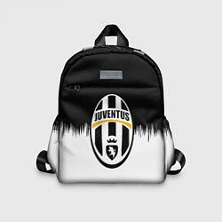 Детский рюкзак Juventus черно белые краски текстура, цвет: 3D-принт