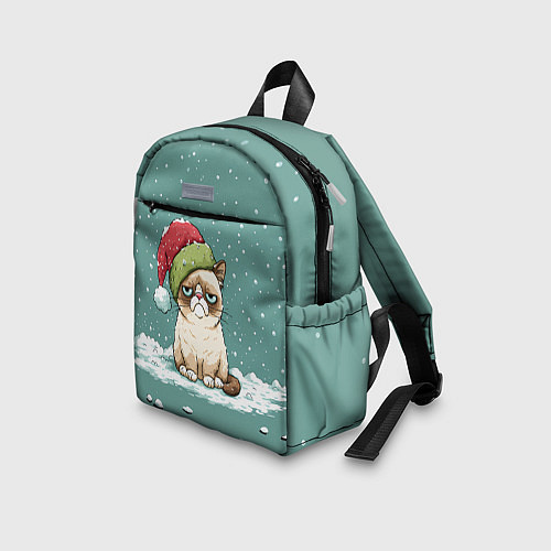 Детский рюкзак Недовольный новогодний котик / 3D-принт – фото 3