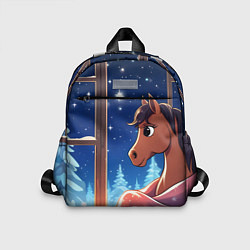 Детский рюкзак Лошадка зимней звездной ночью, цвет: 3D-принт