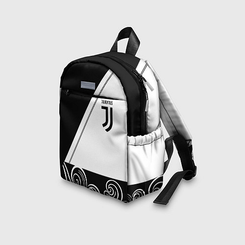 Детский рюкзак Ювентус геометрия полосы текстура / 3D-принт – фото 3