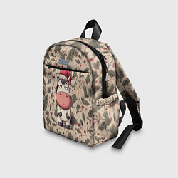 Детский рюкзак Новогодняя лошадка на фоне елочных веток, цвет: 3D-принт — фото 2