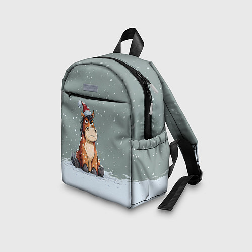 Детский рюкзак Лошадка на фоне снегопада / 3D-принт – фото 3