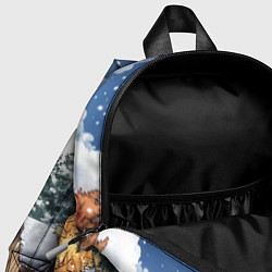 Детский рюкзак Новогодняя лошадка прыгает через оливье, цвет: 3D-принт — фото 2