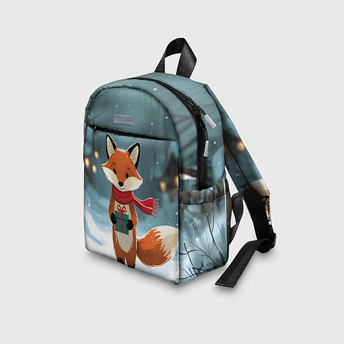 Детский рюкзак Лисичка с подарком зимой / 3D-принт – фото 3