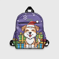 Детский рюкзак Новогодняя собачка с подарками
