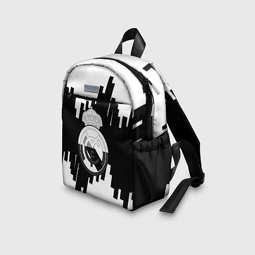 Детский рюкзак Реал Мадрид белая геометрия / 3D-принт – фото 3