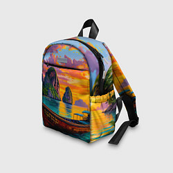 Детский рюкзак Тропический закат у скал, цвет: 3D-принт — фото 2