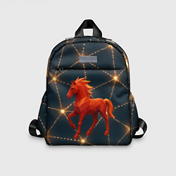 Детский рюкзак Объемная геометрическая лошадка 2026, цвет: 3D-принт