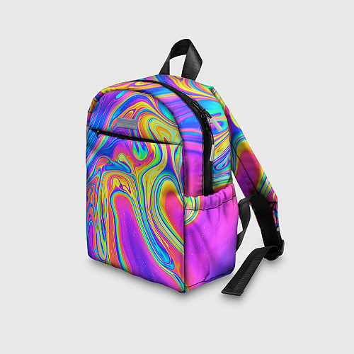 Детский рюкзак Цветные разводы / 3D-принт – фото 3