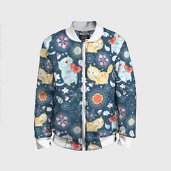 Бомбер детский Котята, цвет: 3D-белый