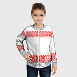 Бомбер детский Славянский орнамент (на белом), цвет: 3D-серый — фото 2