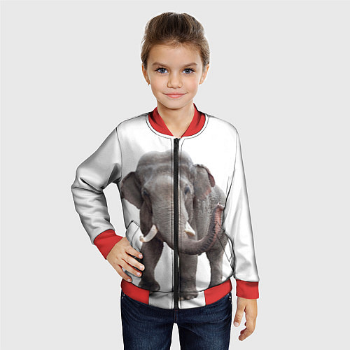Детский бомбер Большой слон / 3D-Красный – фото 4