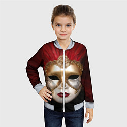 Бомбер детский Венецианская маска, цвет: 3D-серый — фото 2