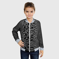 Бомбер детский Joy Division: Unknown Pleasures, цвет: 3D-серый — фото 2