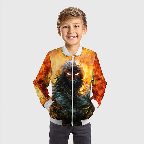 Детский бомбер Disturbed: Monster Flame / 3D-Белый – фото 3