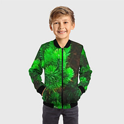 Бомбер детский Зелёная ель, цвет: 3D-черный — фото 2
