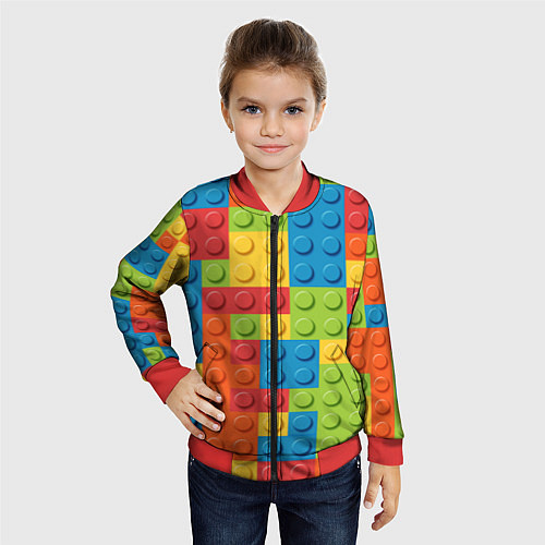 Детский бомбер Лего конструктор / 3D-Красный – фото 4