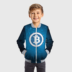 Бомбер детский Bitcoin Blue, цвет: 3D-серый — фото 2