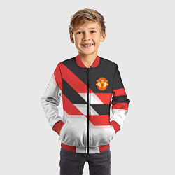 Бомбер детский Manchester United: Stipe, цвет: 3D-красный — фото 2
