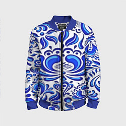 Бомбер детский Роспись гжель, цвет: 3D-синий