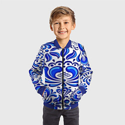 Бомбер детский Роспись гжель, цвет: 3D-синий — фото 2