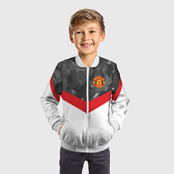 Бомбер детский Man United FC: Grey Polygons, цвет: 3D-белый — фото 2