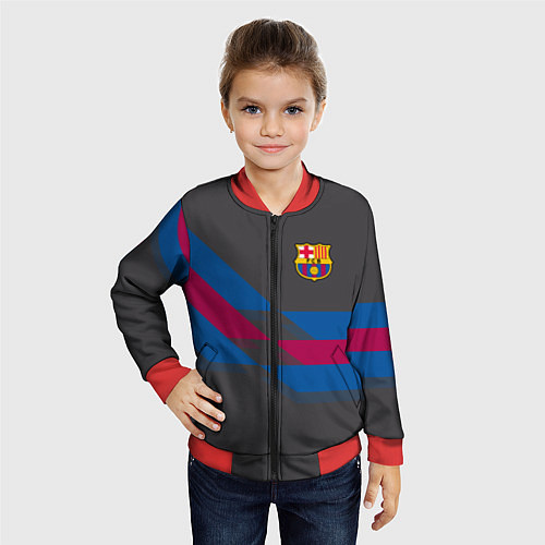 Детский бомбер Barcelona FC: Dark style / 3D-Красный – фото 4