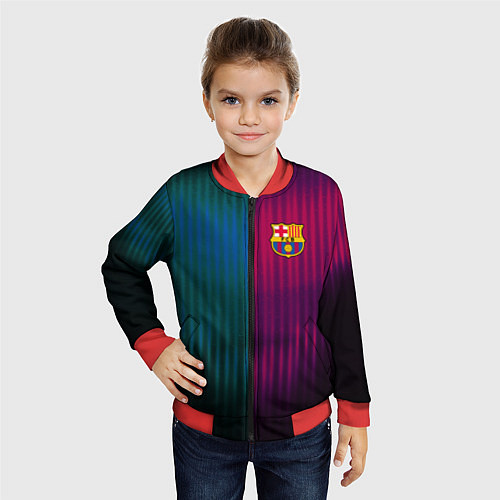 Детский бомбер Barcelona FC: Abstract 2018 / 3D-Красный – фото 4