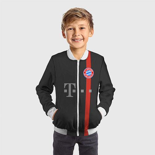 Детский бомбер Bayern FC: Black 2018 / 3D-Белый – фото 3