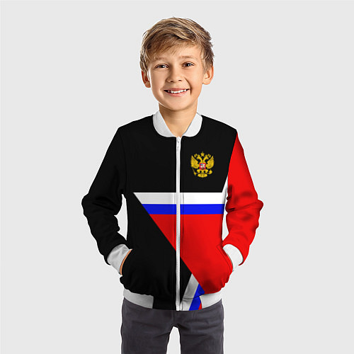 Детский бомбер Russia Star / 3D-Белый – фото 3