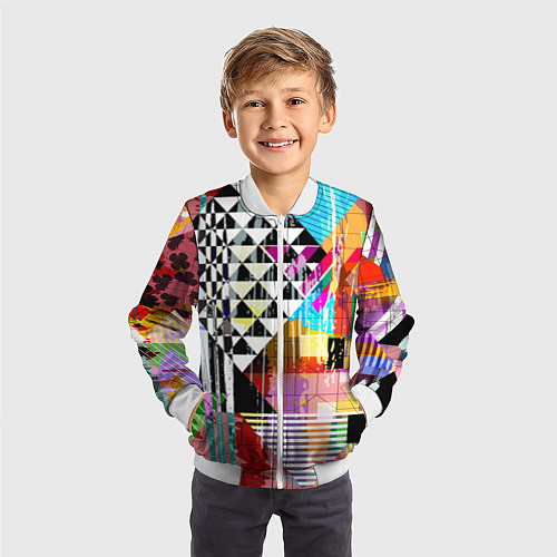 Детский бомбер RGB Geometry / 3D-Белый – фото 3