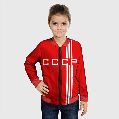 Детский бомбер Cборная СССР / 3D-Красный – фото 4
