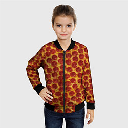Бомбер детский Пицца пепперони, цвет: 3D-черный — фото 2